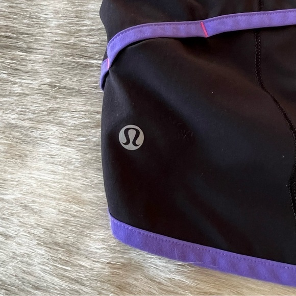 LULULEMON Run Speed Short Black Power Purple Quilt Floral 4 Pink Aqua Patchwork - Picture 12 of 12